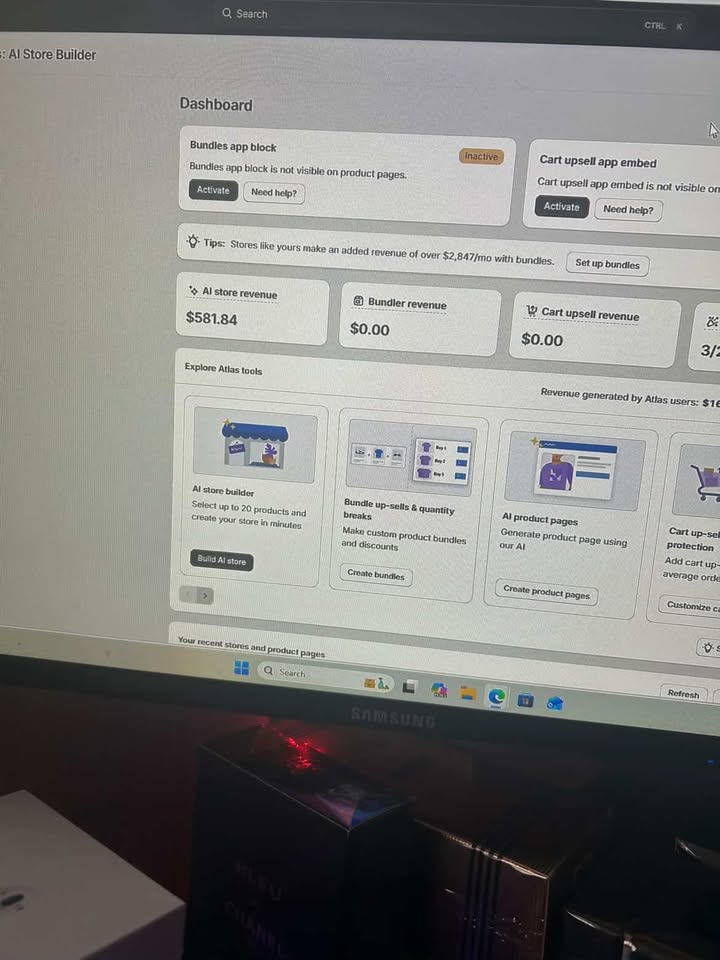 AI store dashboard revenue
